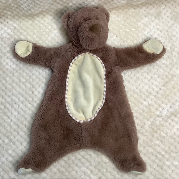 Kellytoy Other - Kellytoy Soft Plush Brown Bear Flattie Rattle Lovey Stuffed Animal Crinkle Toy